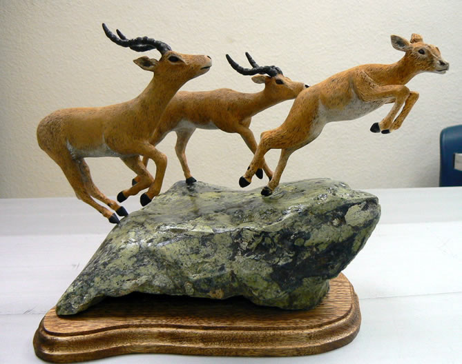 african impala wood carving